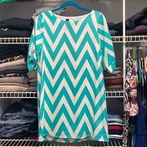 Blue Rain chevron dress